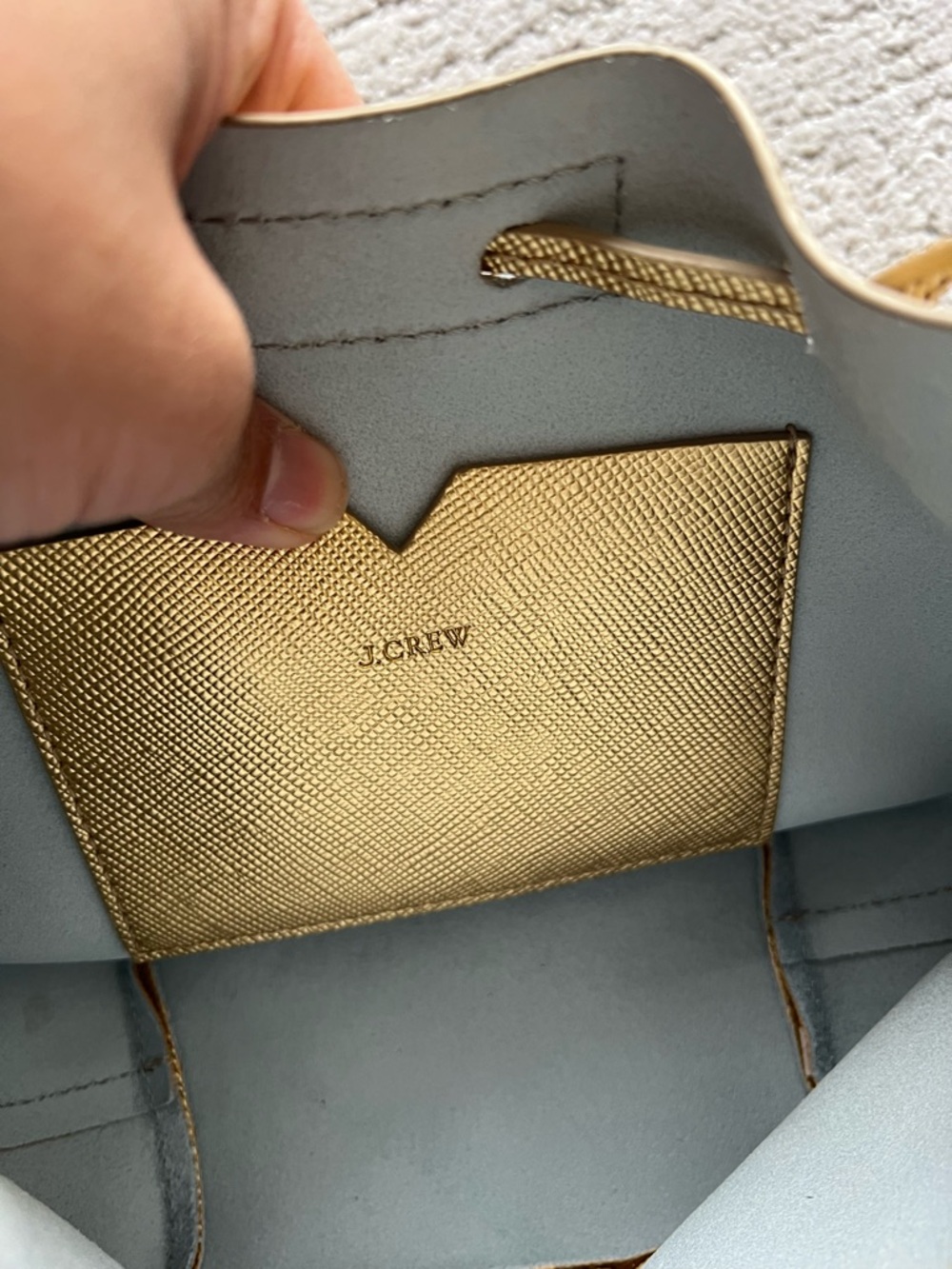 J. Crew Gold Drawstring Bucket Bag with Tassels - Picture 11 of 11